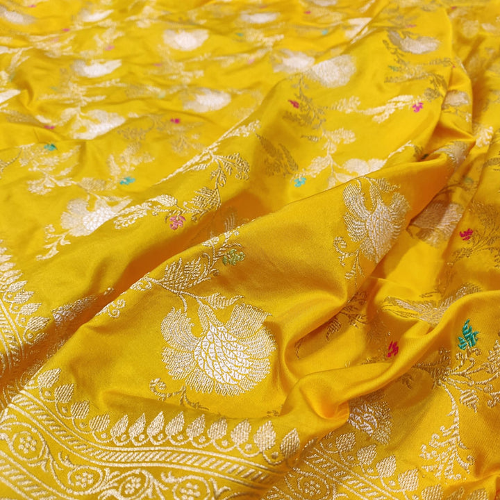 Pure katan silk khadwa Hand Weaved Zari work Saree