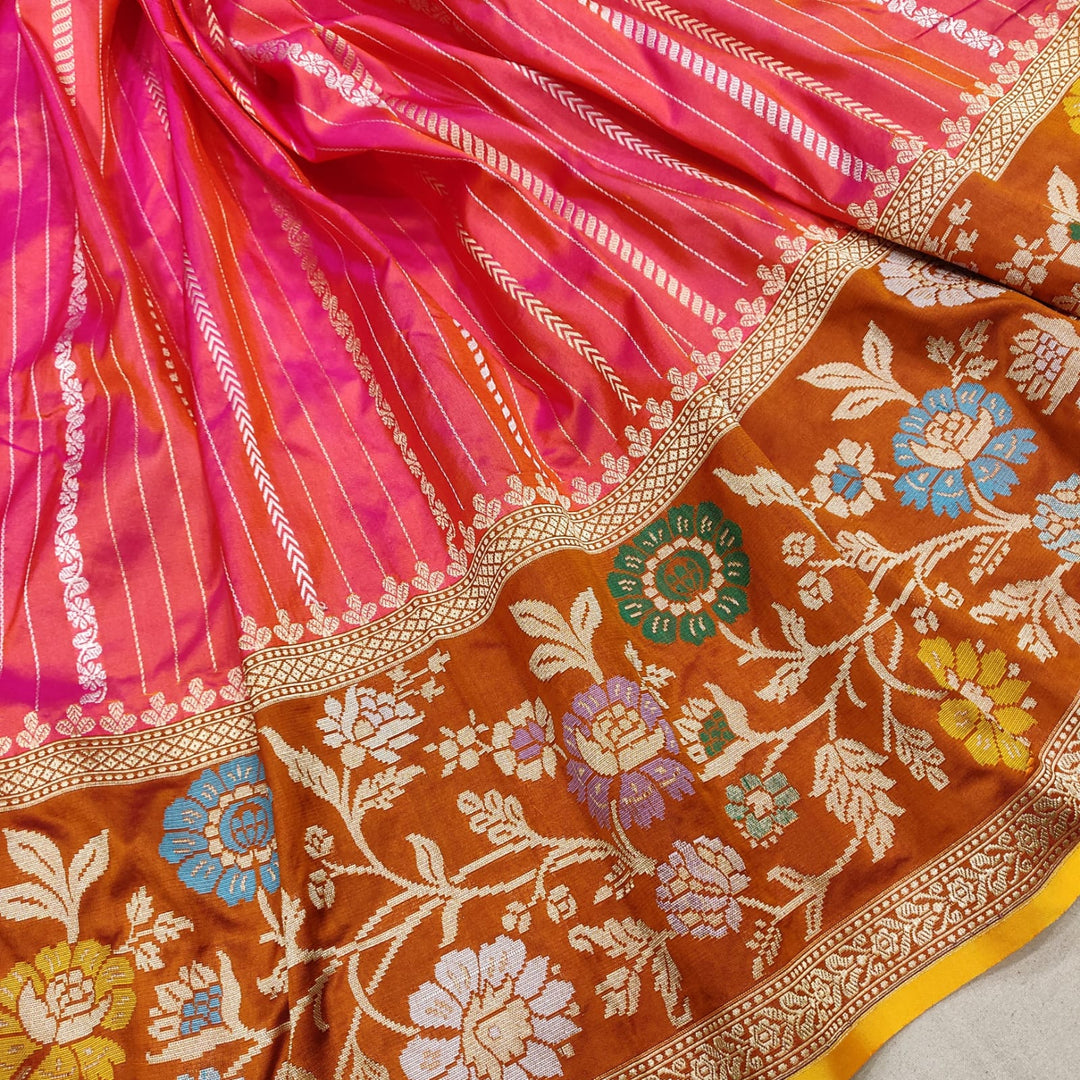 Pure Katan silk Hand Weaved Fully Khadwa weaved Zari work Saree