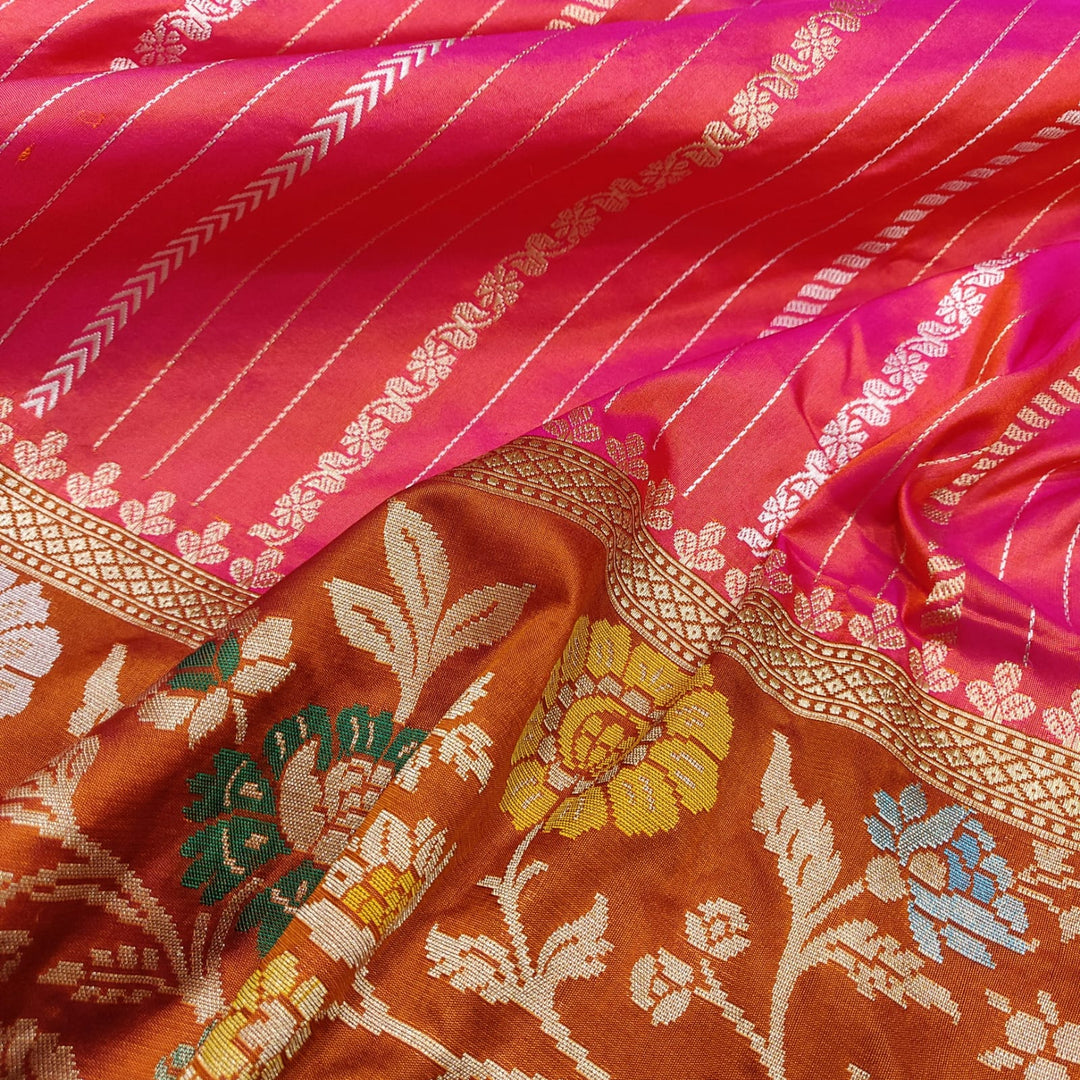 Pure Katan silk Hand Weaved Fully Khadwa weaved Zari work Saree