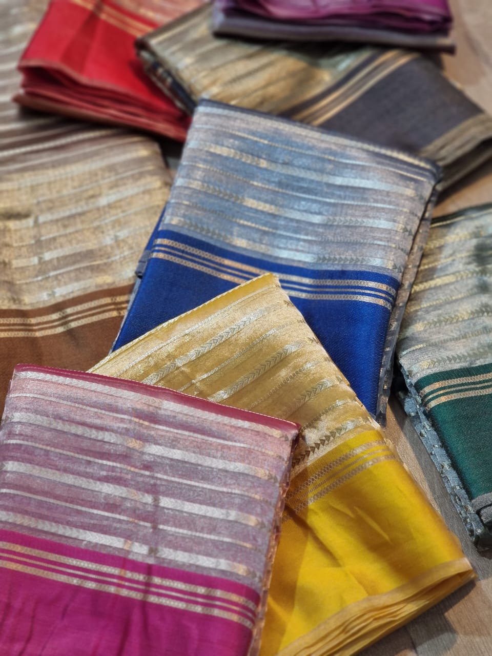 Banarasi Tissue Silk Saree in Brown color