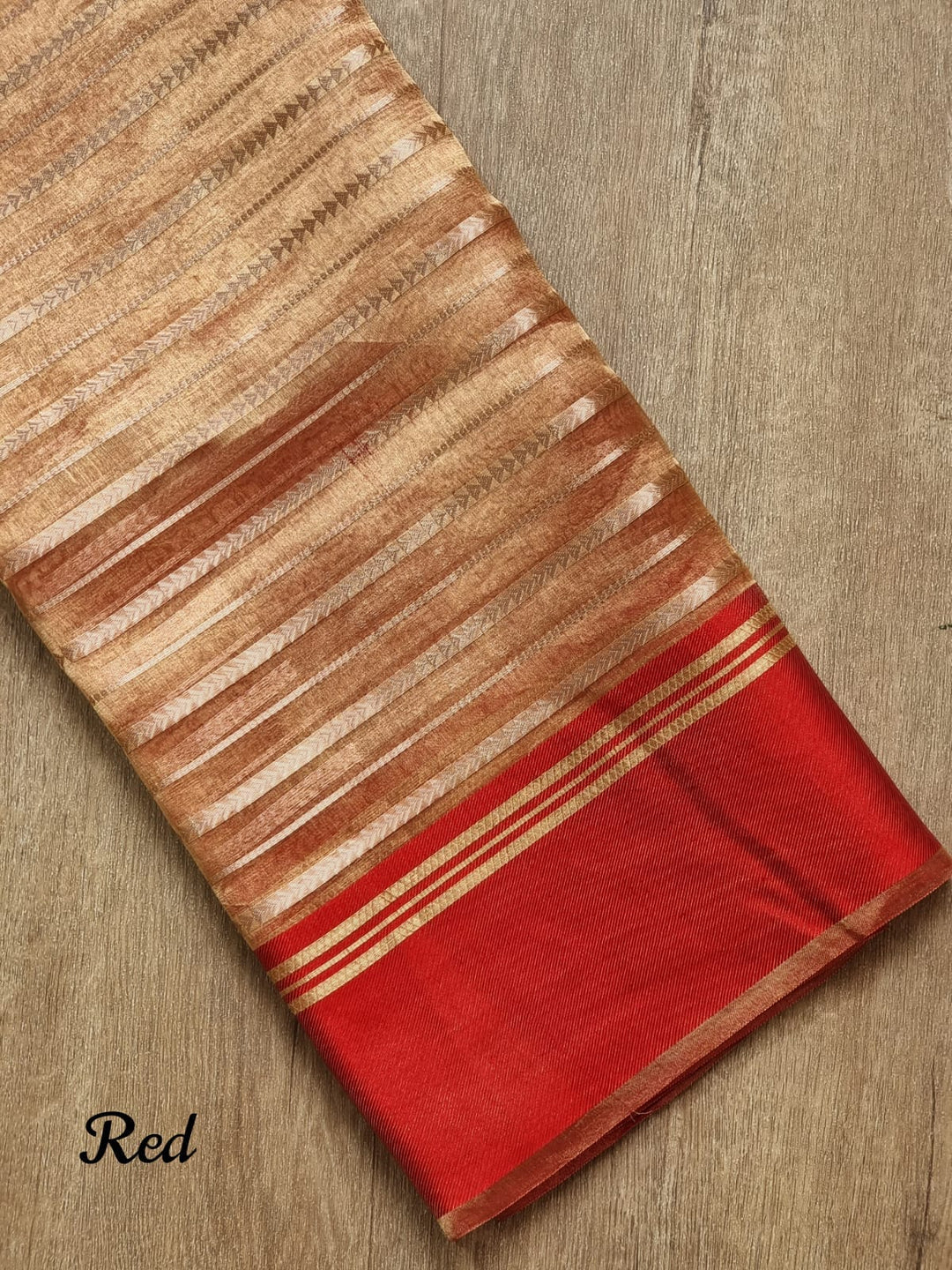 Banarasi Tissue Silk Saree in Red color