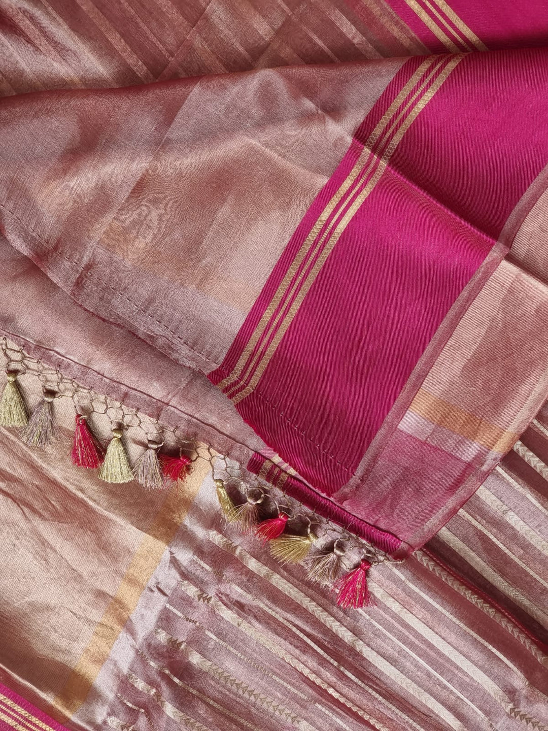 Banarasi Tissue Silk Saree in Magenta color