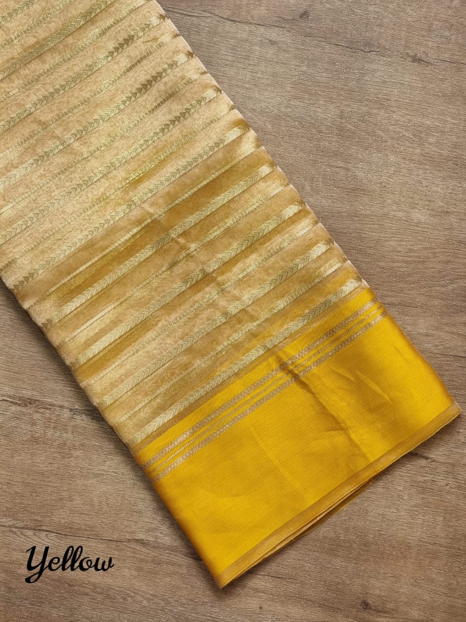 Banarasi Tissue Silk Saree in Yellow color