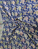 Pure Banarasi Handloom Khaddi Georgette Silk Saree With Water Zari Work in Blue color