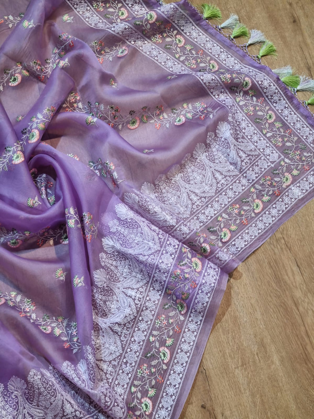 Exclusive Pure Organza Silk Saree With Multi thread Embroidery |LIMITED EDITION|