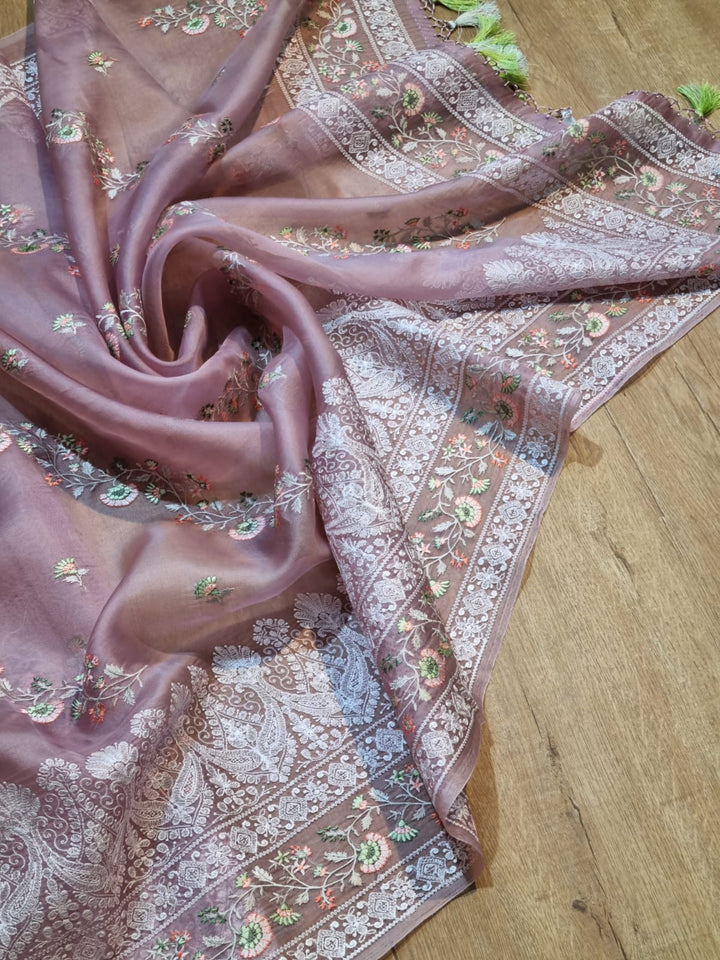 Exclusive Pure Organza Silk Saree With Multi thread Embroidery |LIMITED EDITION|