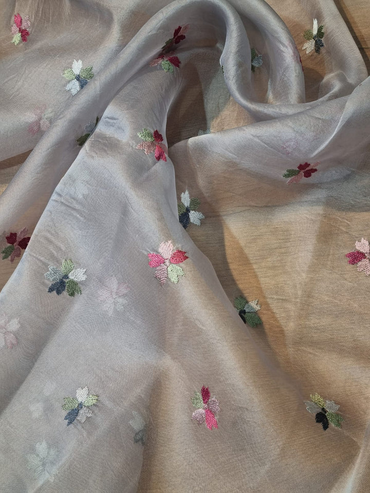 Exclusive Pure Organza Silk Saree With Multi thread Embroidery |LIMITED EDITION|