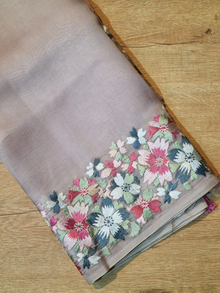 Exclusive Pure Organza Silk Saree With Multi thread Embroidery |LIMITED EDITION|
