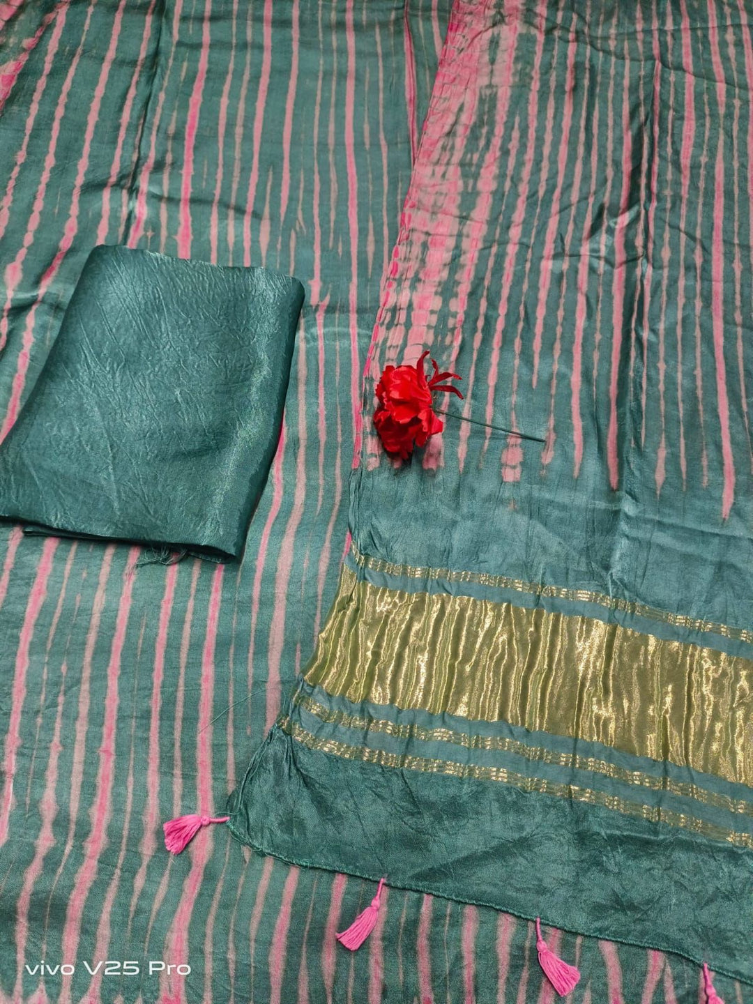 Pure Modal Silk Zari Pallu Weaved 3pc Unstitched Suit