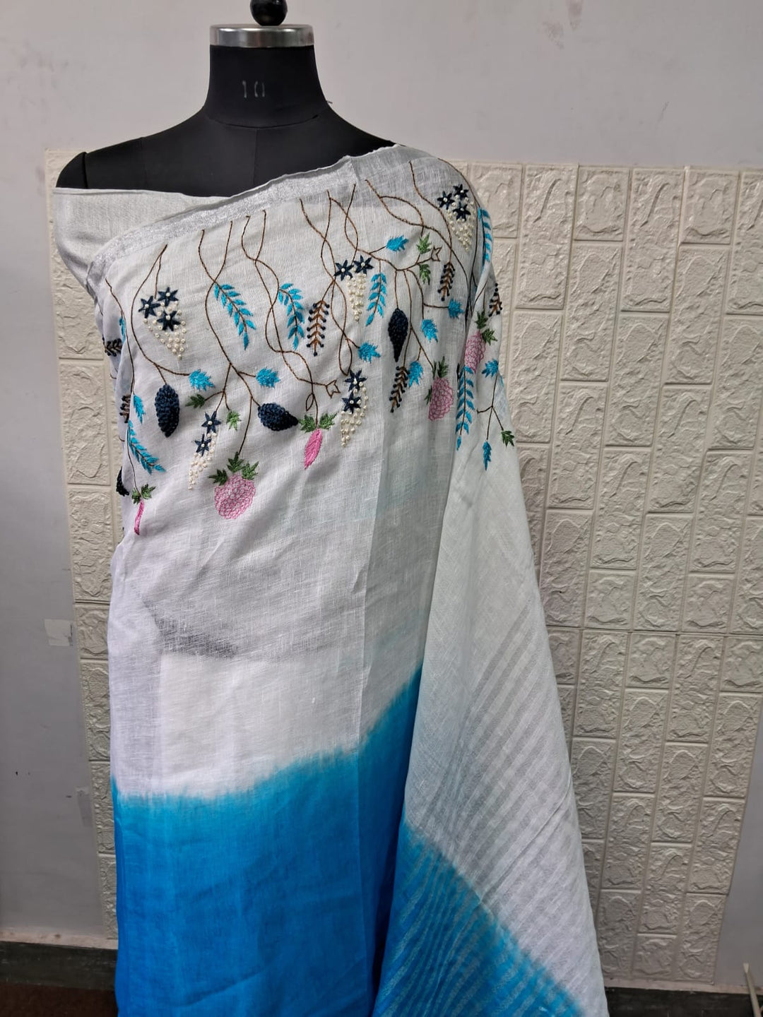 Pure Linen By Linen Saree with embroidery | EXCLUSIVE COLLECTION