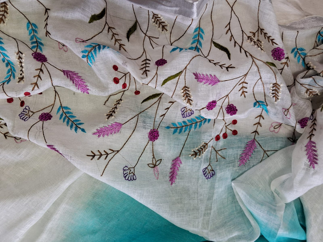 Pure Linen By Linen Saree with embroidery | EXCLUSIVE COLLECTION|