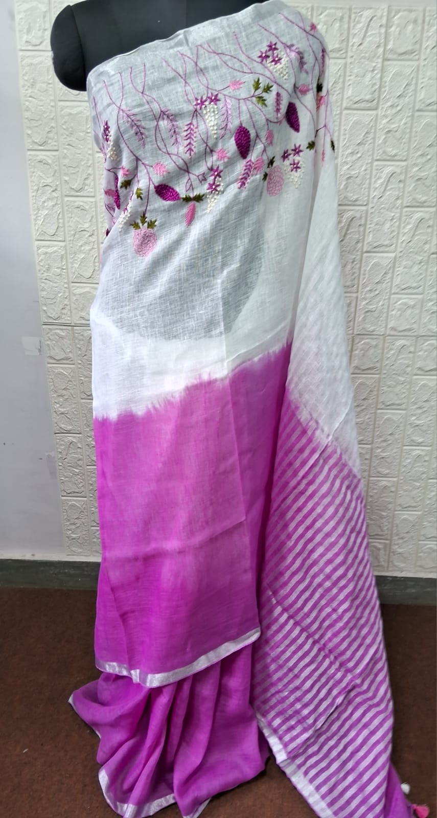 Pure Linen By Linen Saree with embroidery | EXCLUSIVE COLLECTION|