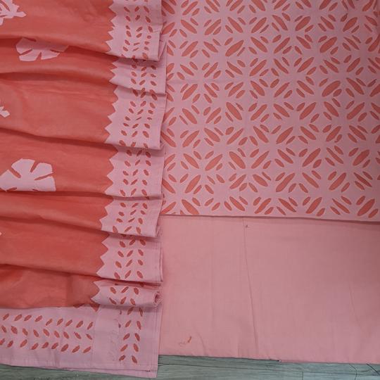 Pure Cotton Applique Work Unstitched Suit With Cotton Applique Work Dupatta.
