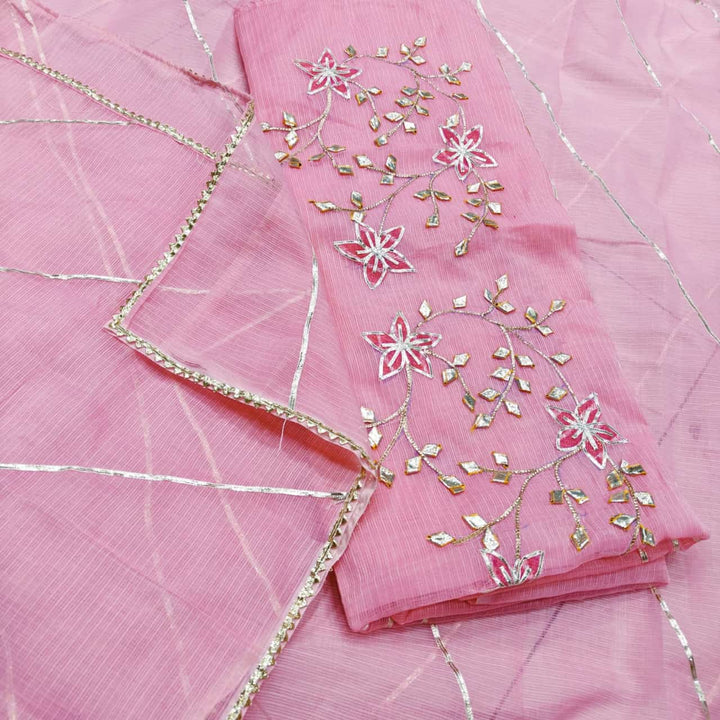 Kota Doriya Gotta Patti Work Unstitched Suit