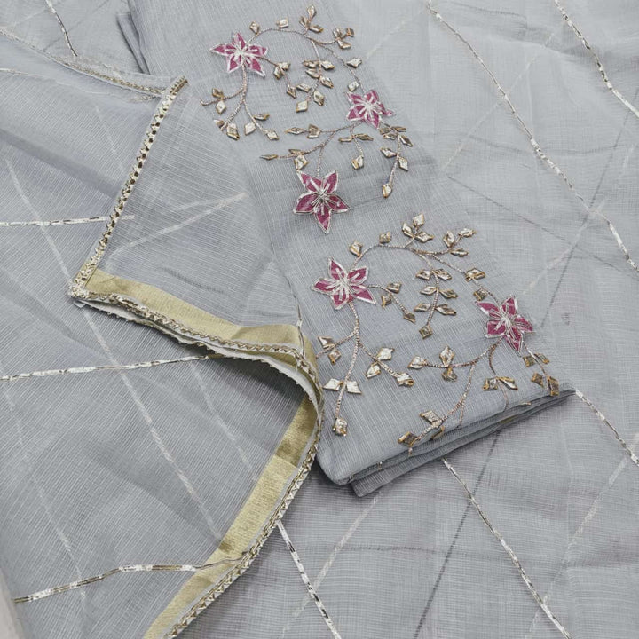 Kota Doriya Gotta Patti Work Unstitched Suit