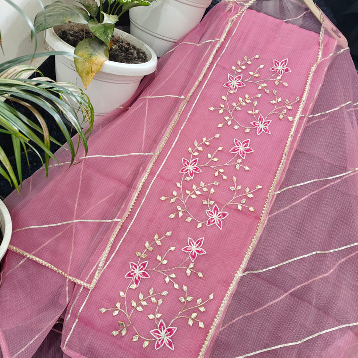 Kota Doriya Gotta Patti Work Unstitched Suit