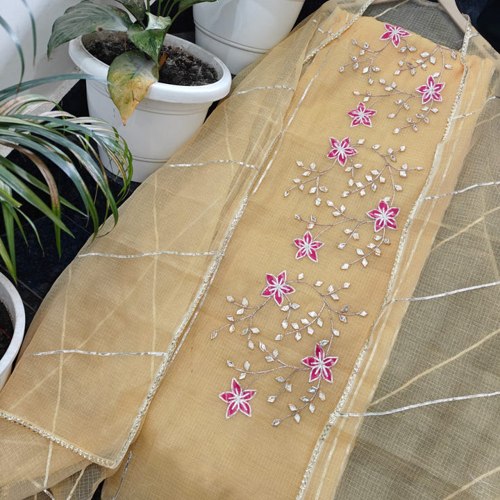 Kota Doriya Gotta Patti Work Unstitched Suit