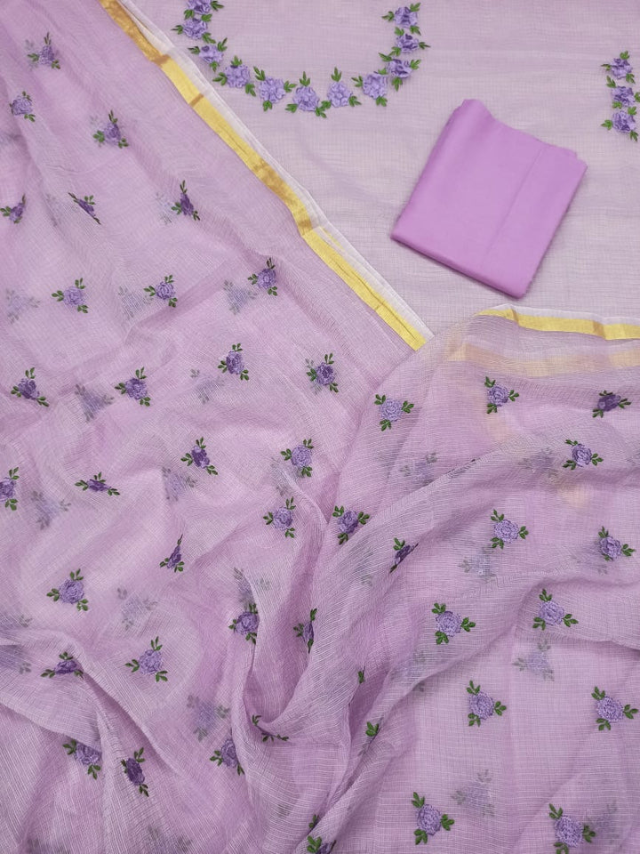 Pure Kota Doriya Embroidery work Unstitched Suit