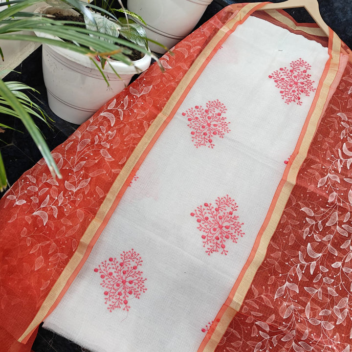 Pure Kota Doriya Embroidery work Unstitched Suit