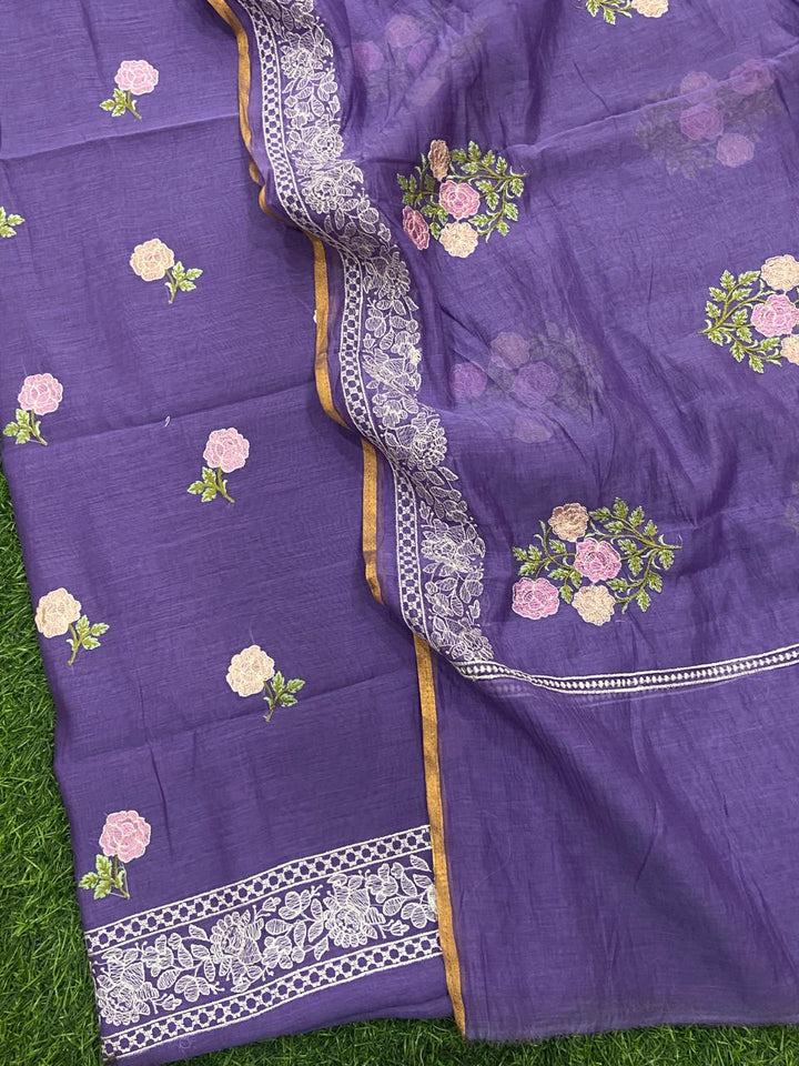 Pure Banarasi Mul Chanderi Silk Unstitched Suit