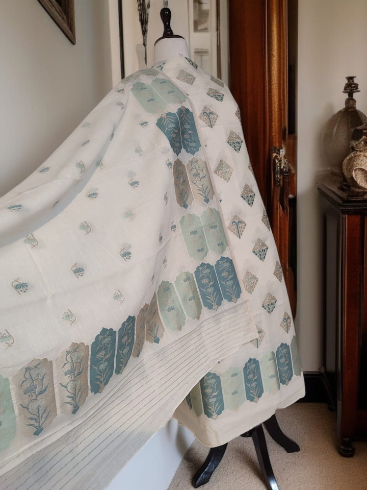 Exclusive Pure Banarasi Chanderi Silk Alfi Weaved Unstitched Suit