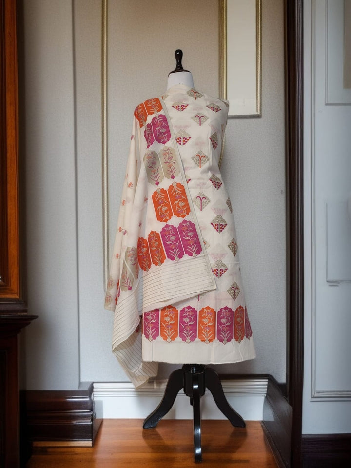 Exclusive Pure Banarasi Chanderi Silk Alfi Weaved Unstitched Suit