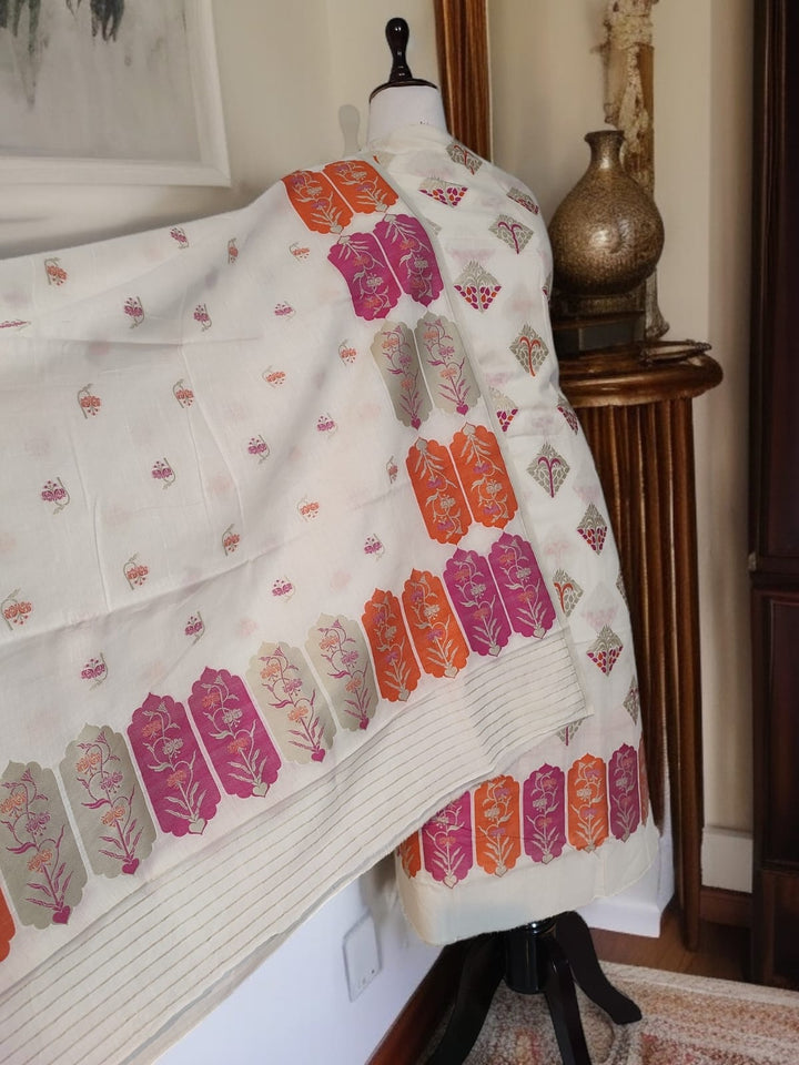 Exclusive Pure Banarasi Chanderi Silk Alfi Weaved Unstitched Suit