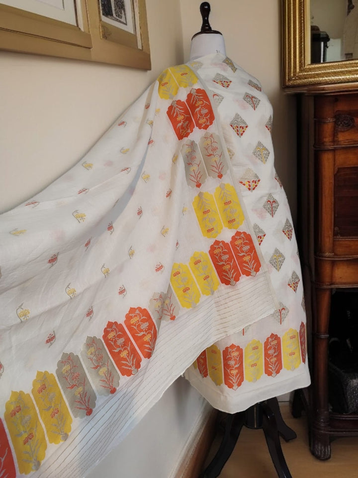 Exclusive Pure Banarasi Chanderi Silk Alfi Weaved Unstitched Suit