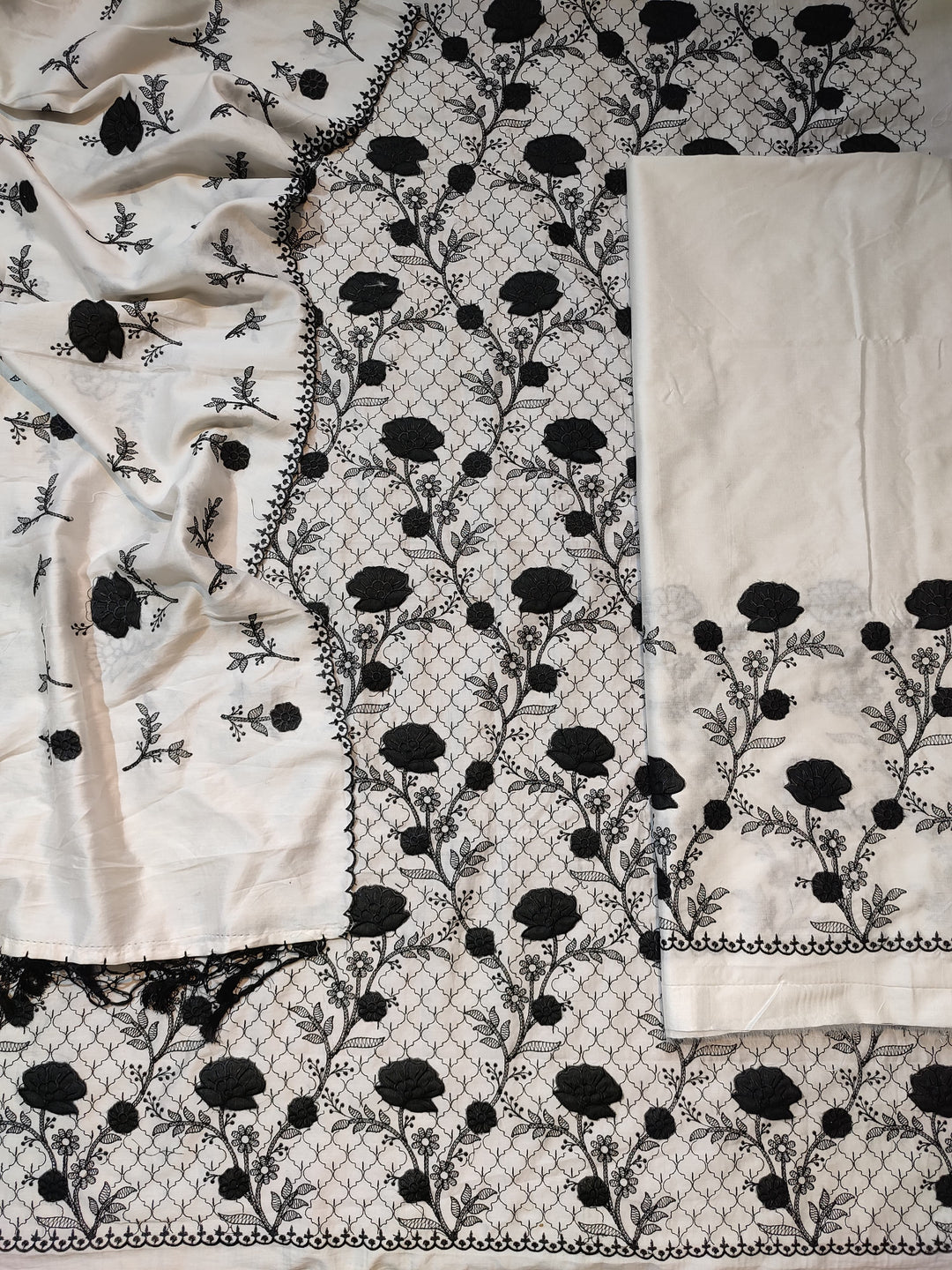 Exclusive Pure Banarasi Chanderi Silk Unstitched Suit With Applique Work and Dense Embroidery