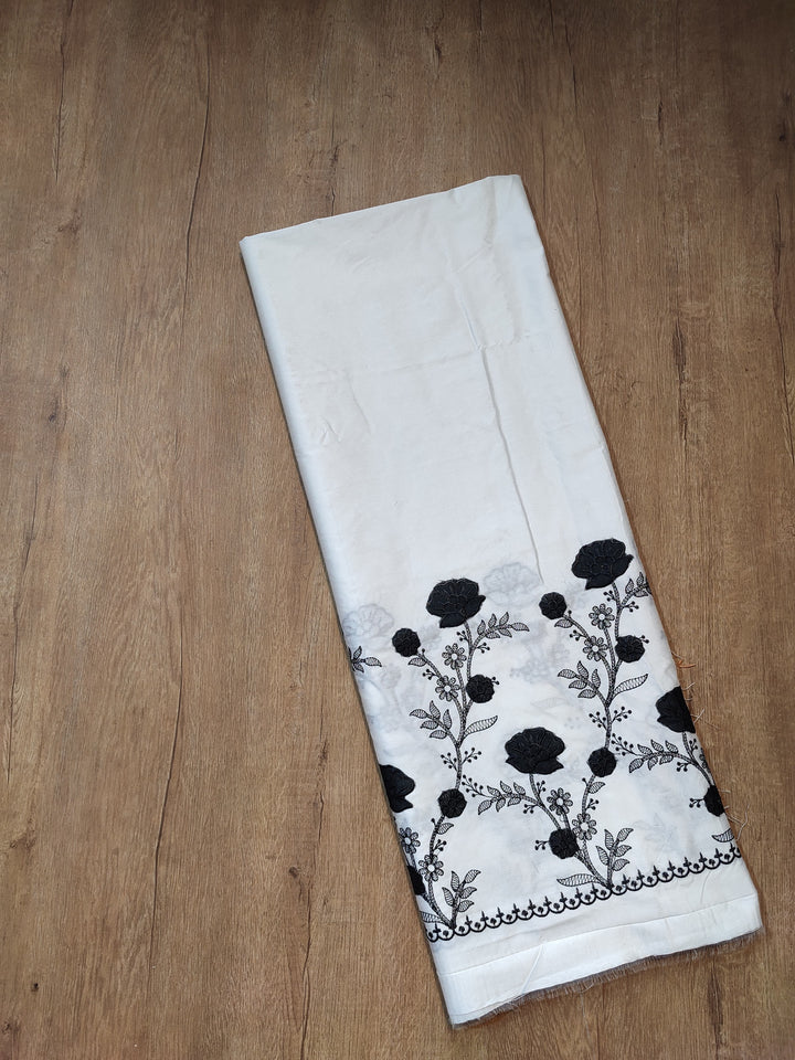 Exclusive Pure Banarasi Chanderi Silk Unstitched Suit With Applique Work and Dense Embroidery
