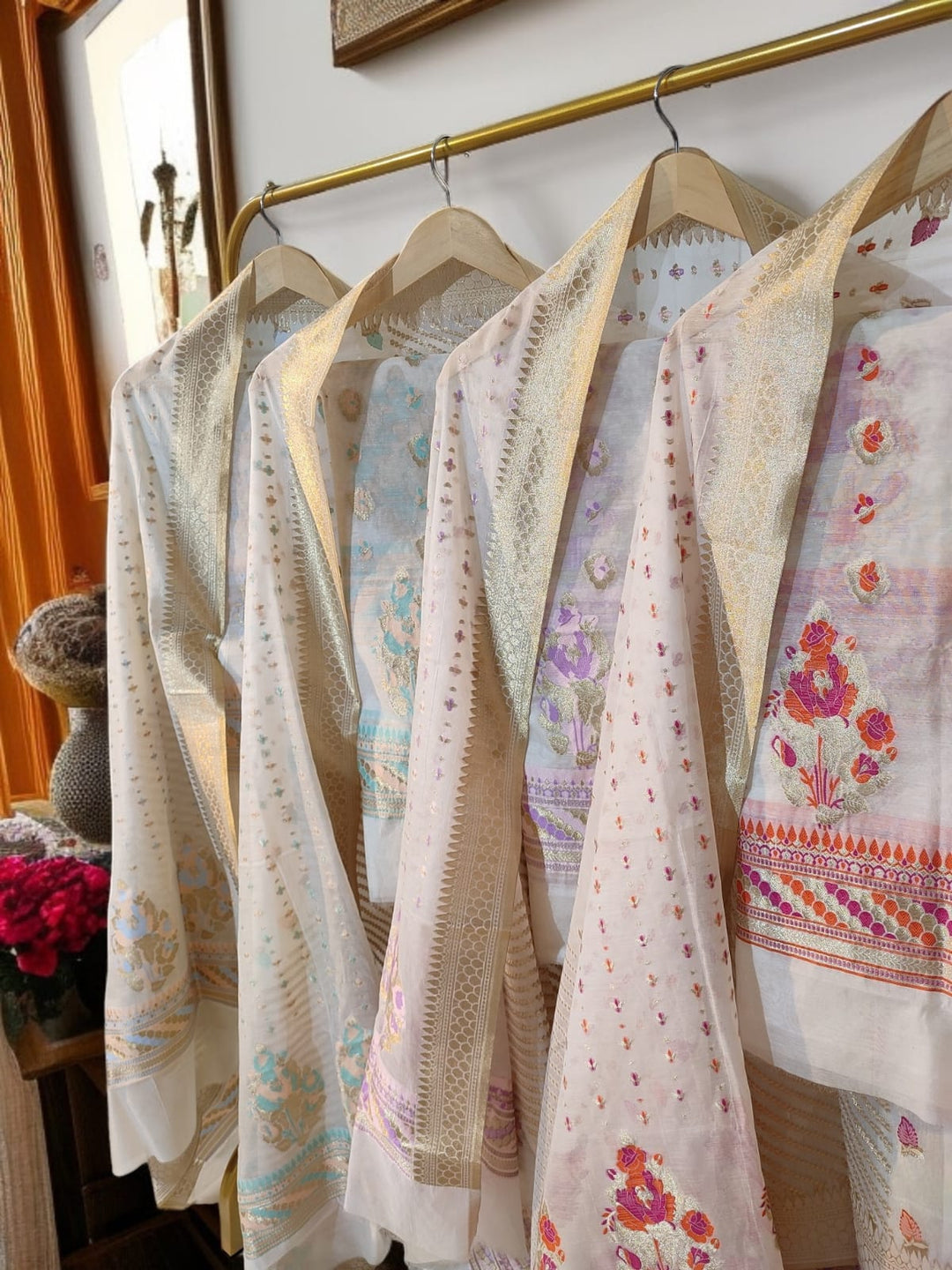 Exclusive Pure Banarasi Chanderi Silk Alfi Weaved Unstitched Suit