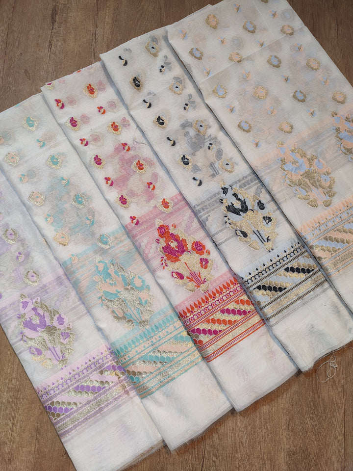 Exclusive Pure Banarasi Chanderi Silk Alfi Weaved Unstitched Suit
