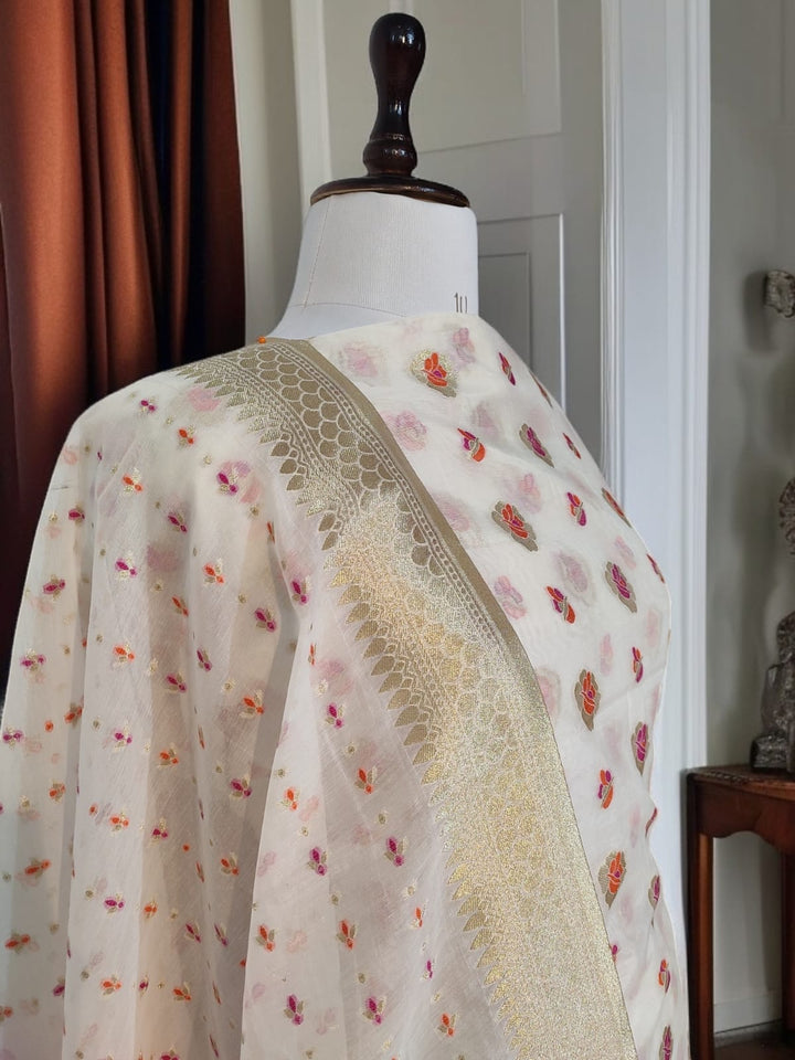 Exclusive Pure Banarasi Chanderi Silk Alfi Weaved Unstitched Suit