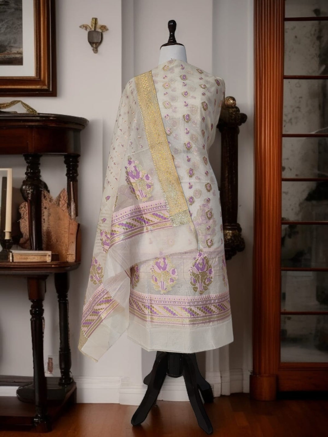 Exclusive Pure Banarasi Chanderi Silk Alfi Weaved Unstitched Suit
