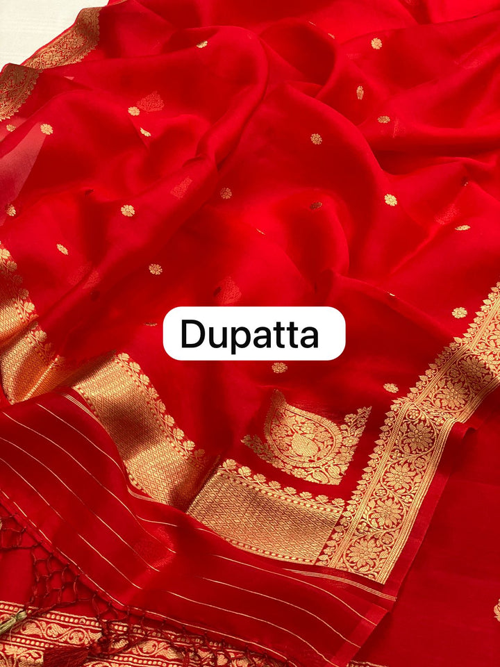 Pure Banarasi Chiniya Silk Unstitched Suit With Khadwa Buti Work