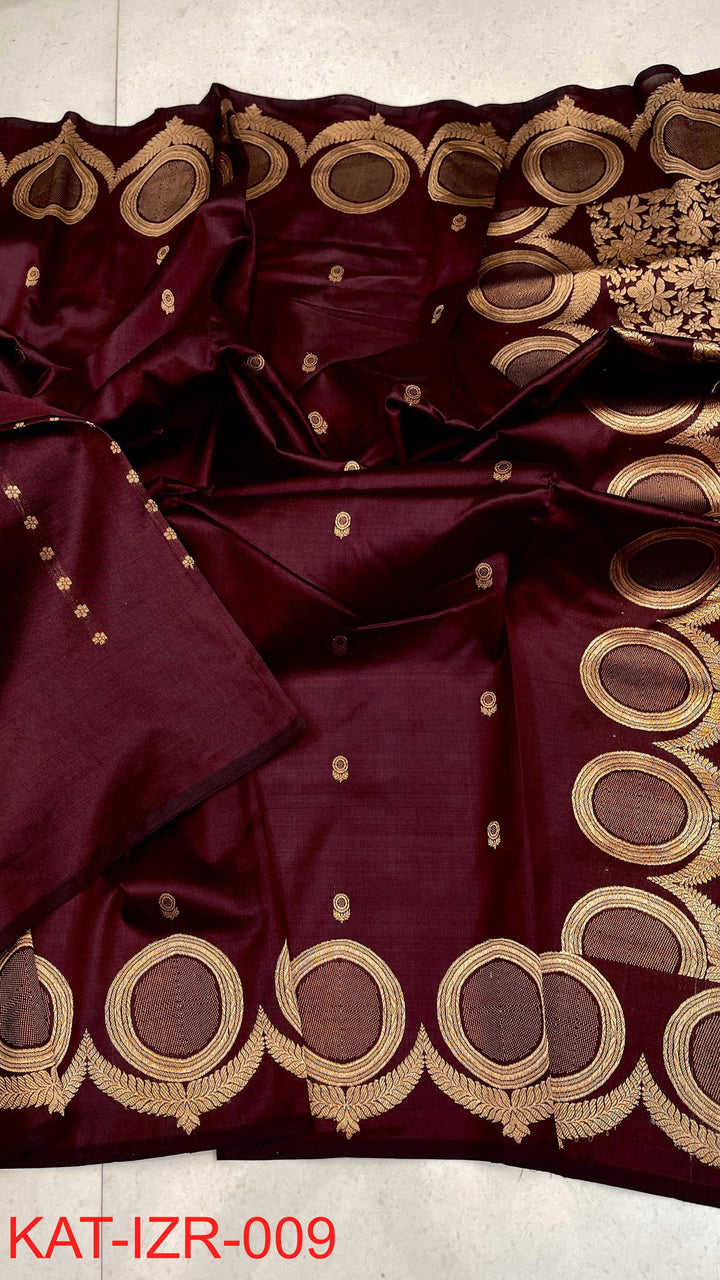 Pure Katan silk Saree with Antique Zari Work Saree