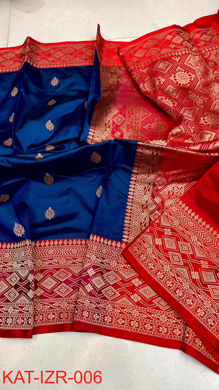 Pure Katan silk Saree with Antique Zari Work Saree