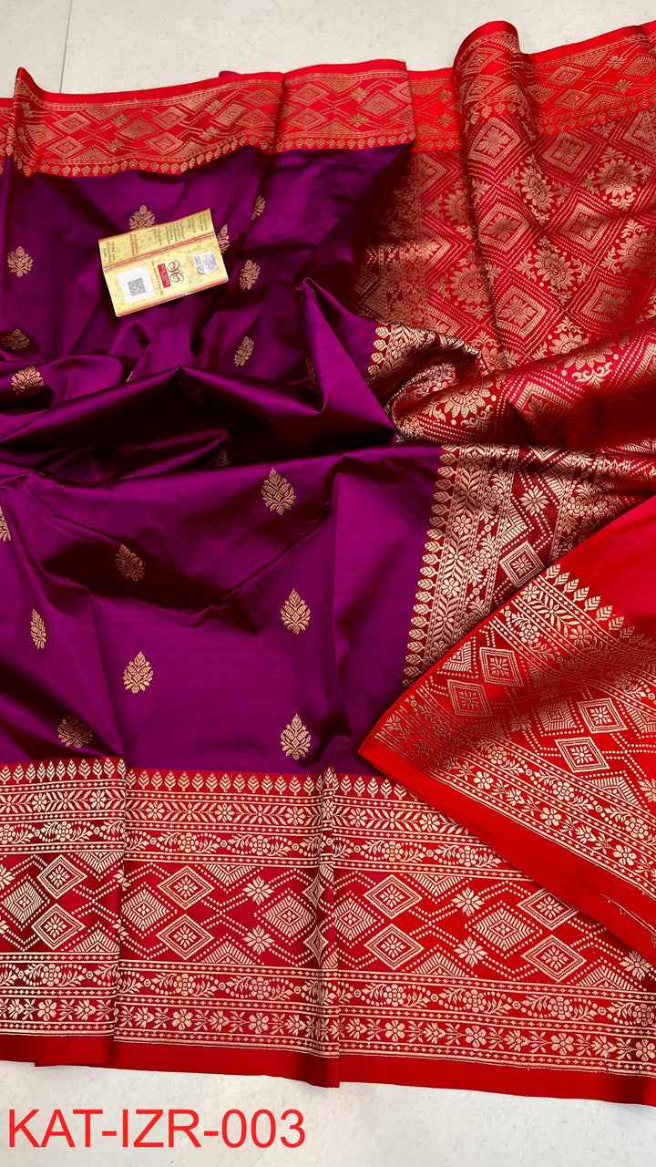 Pure Katan silk Saree with Antique Zari Work Saree