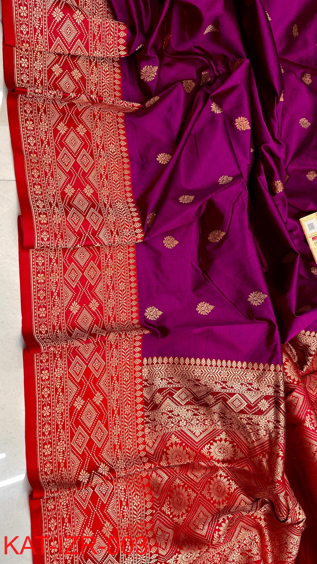 Pure Katan silk Saree with Antique Zari Work Saree