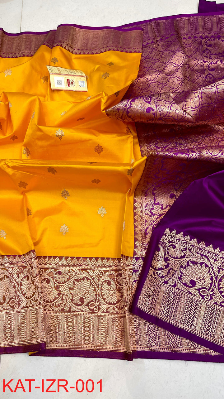 Pure Katan silk Saree with Antique Zari Work Saree
