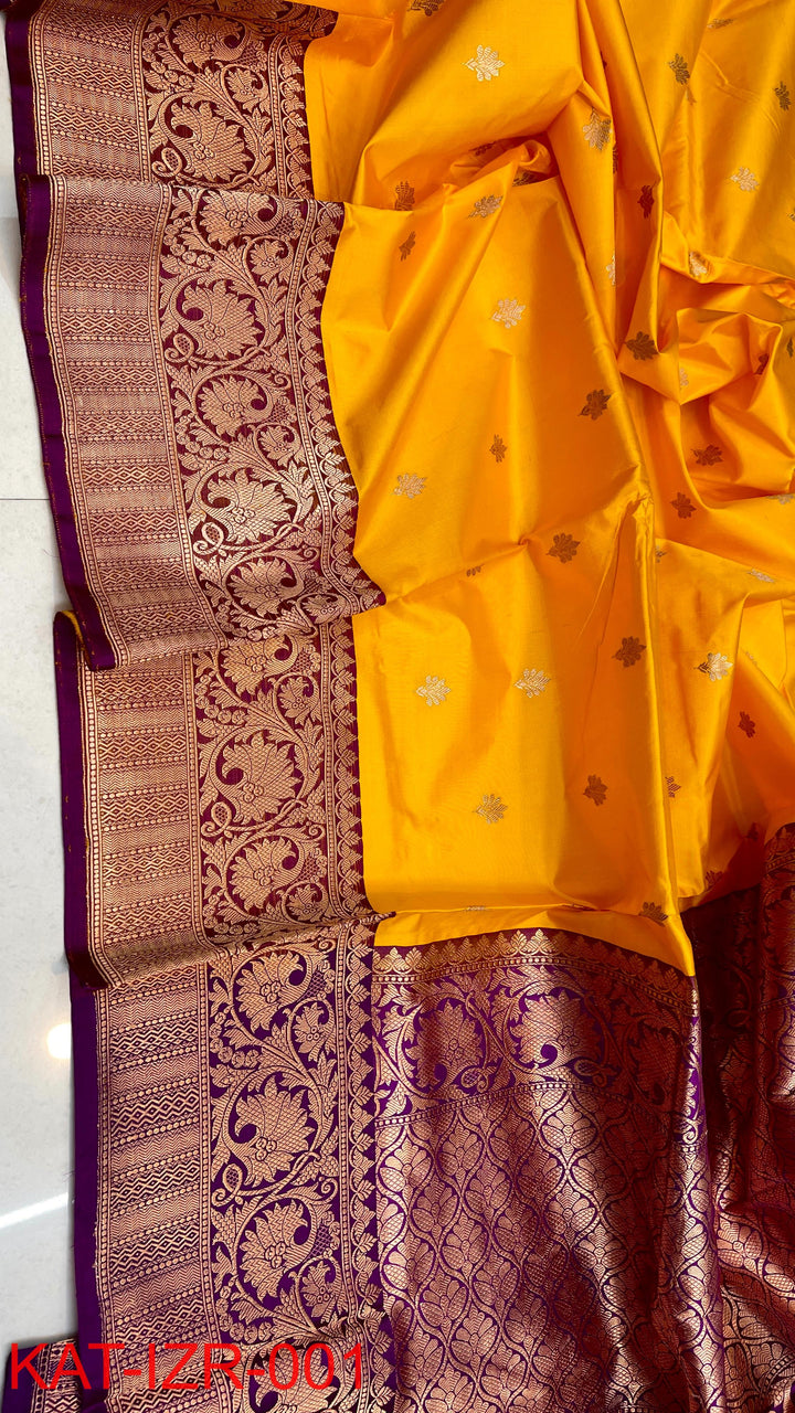 Pure Katan silk Saree with Antique Zari Work Saree
