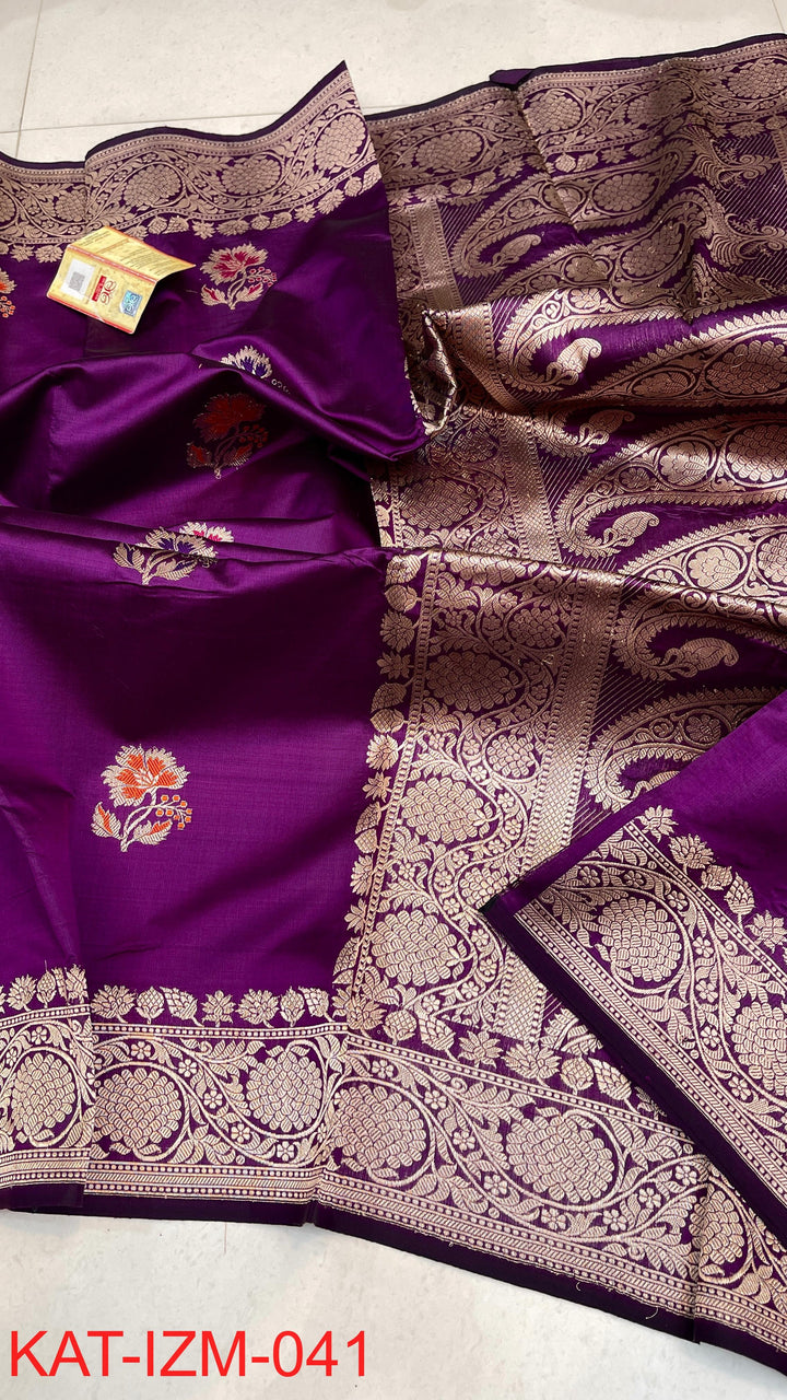 Pure Katan silk Saree with Meenakari Work