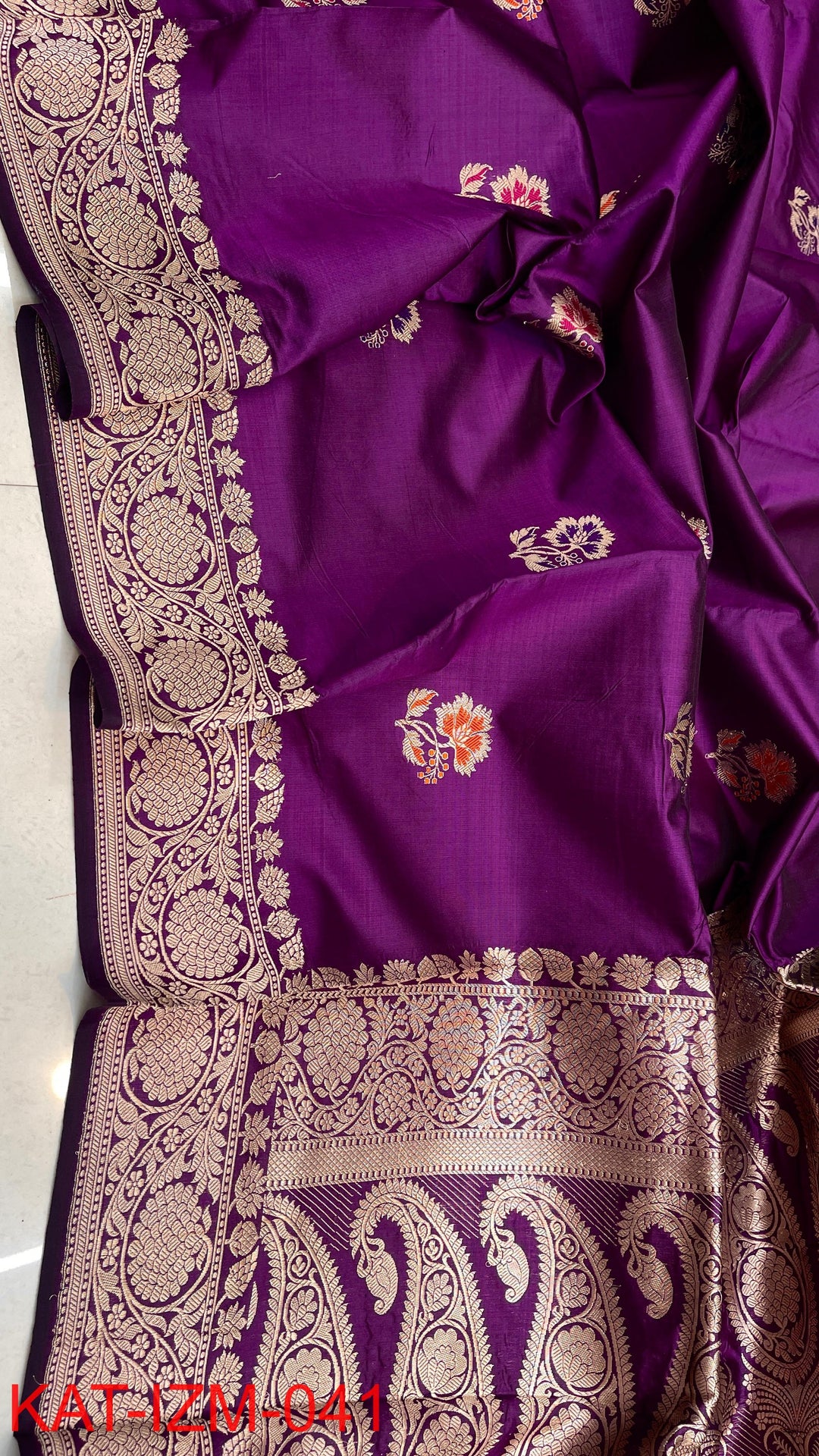 Pure Katan silk Saree with Meenakari Work