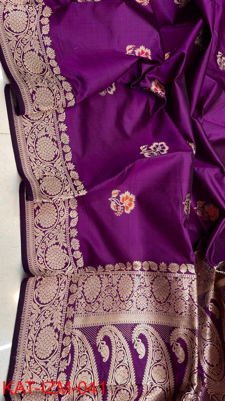 Pure Katan silk Saree with Meenakari Work