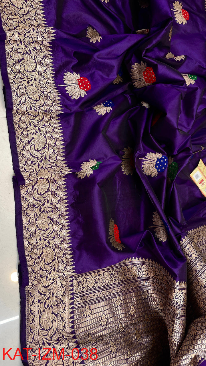 Pure Katan silk Saree with Meenakari Work