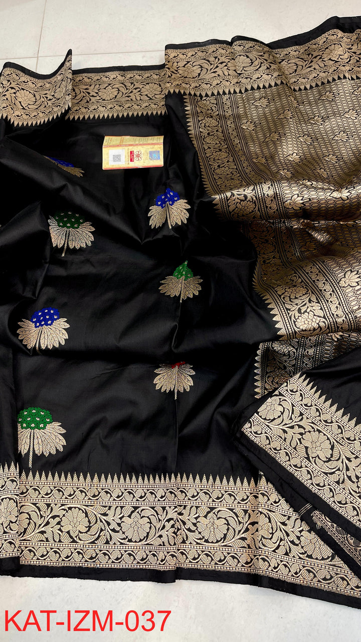 Pure Katan silk Saree with Meenakari Work