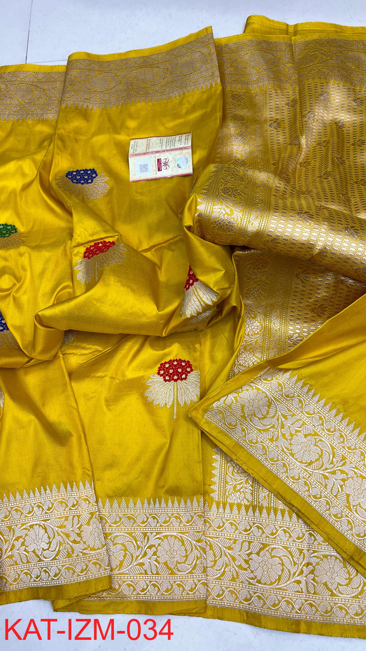 Pure Katan silk Saree with Meenakari Work