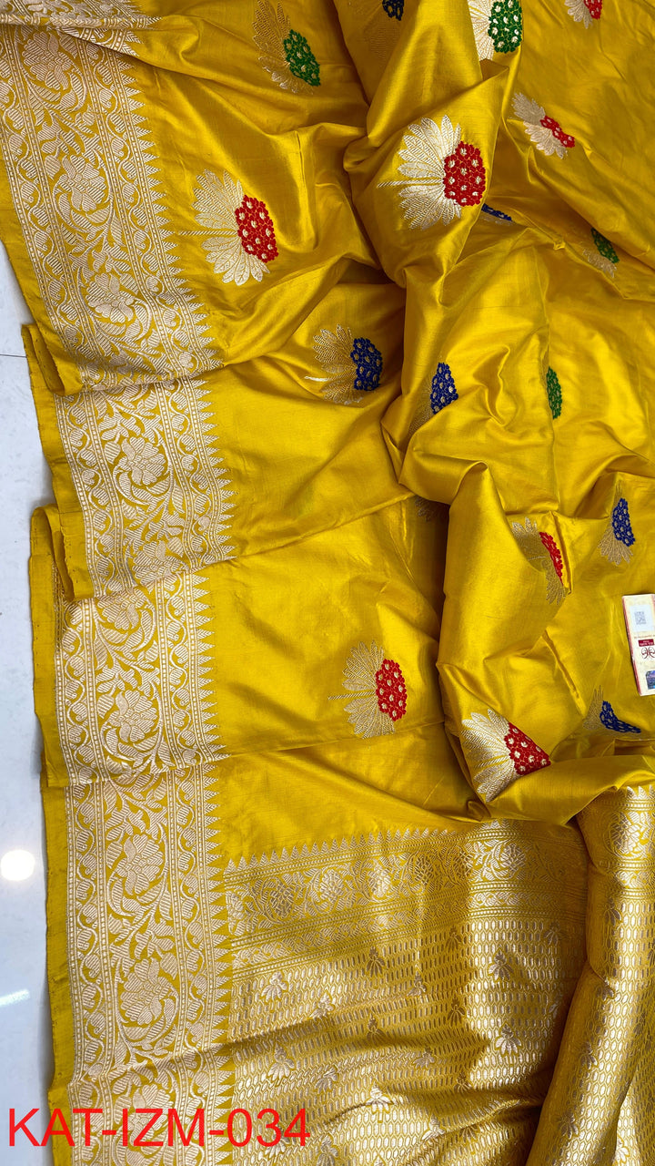 Pure Katan silk Saree with Meenakari Work