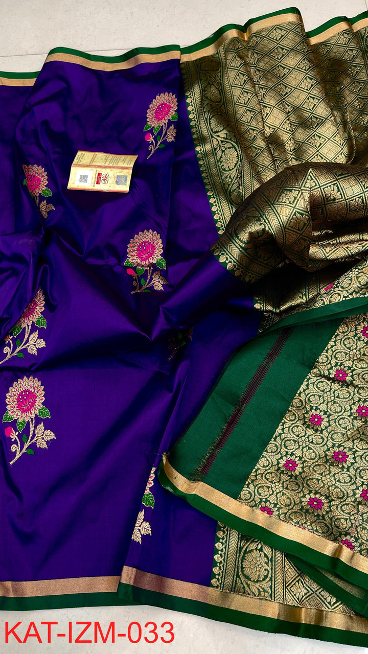 Pure Katan silk Saree with Meenakari Work