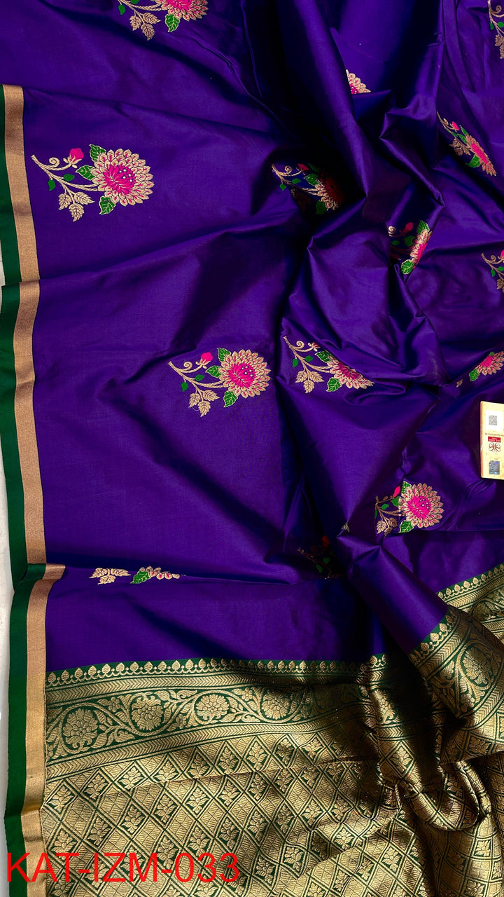 Pure Katan silk Saree with Meenakari Work